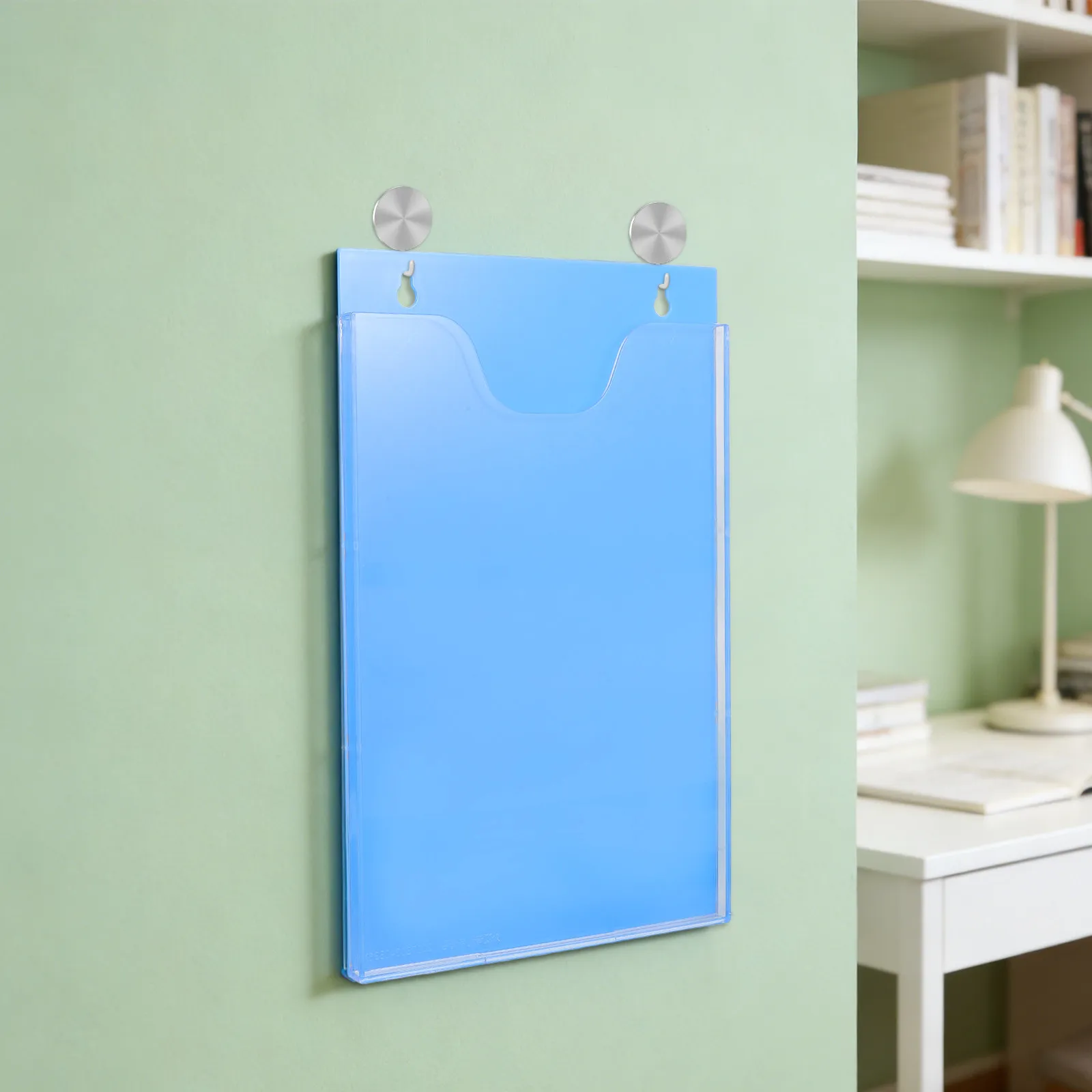 2pcs Clear Acrylic Wall-Mounted A4 Brochure Holder – Vertical Literature Rack for Flyers & Documents