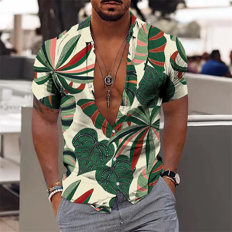 

2025 Men's Hawaiian Shirt Floral Flower Pattern High Quality Leisure Vacation Fashion Luxury Men's Clothing