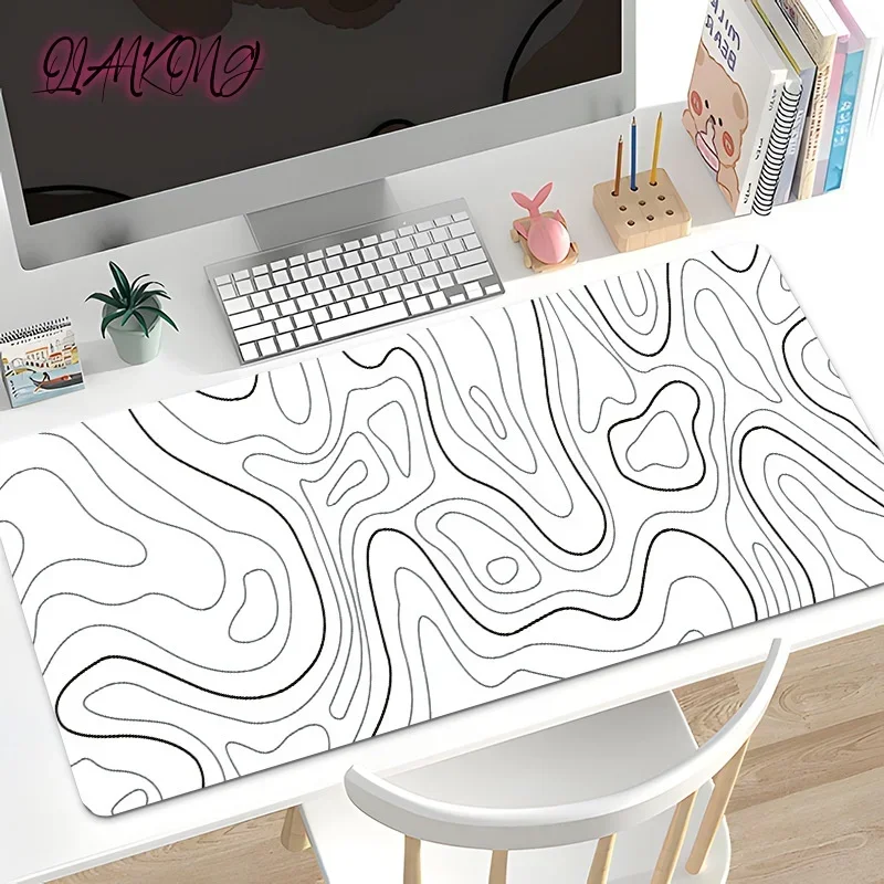 Preto e branco mouse pad grande acessórios de jogos de computador mousepads tapetes de mesa tapete antiderrapante portátil macio mouse pad mouse