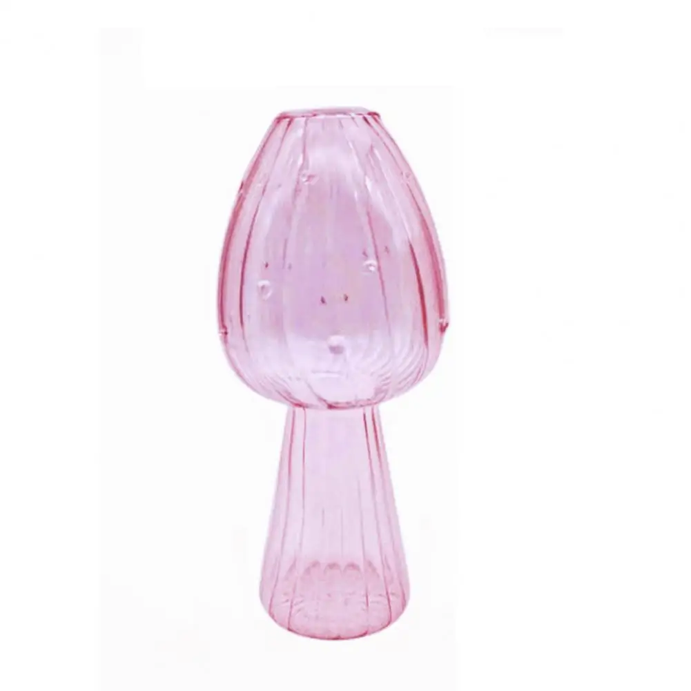 Single Stem Flower Vase Glass Flower Vase Unique Mushroom Shape Glass Planter Adorable Propagation Station for Home for Women