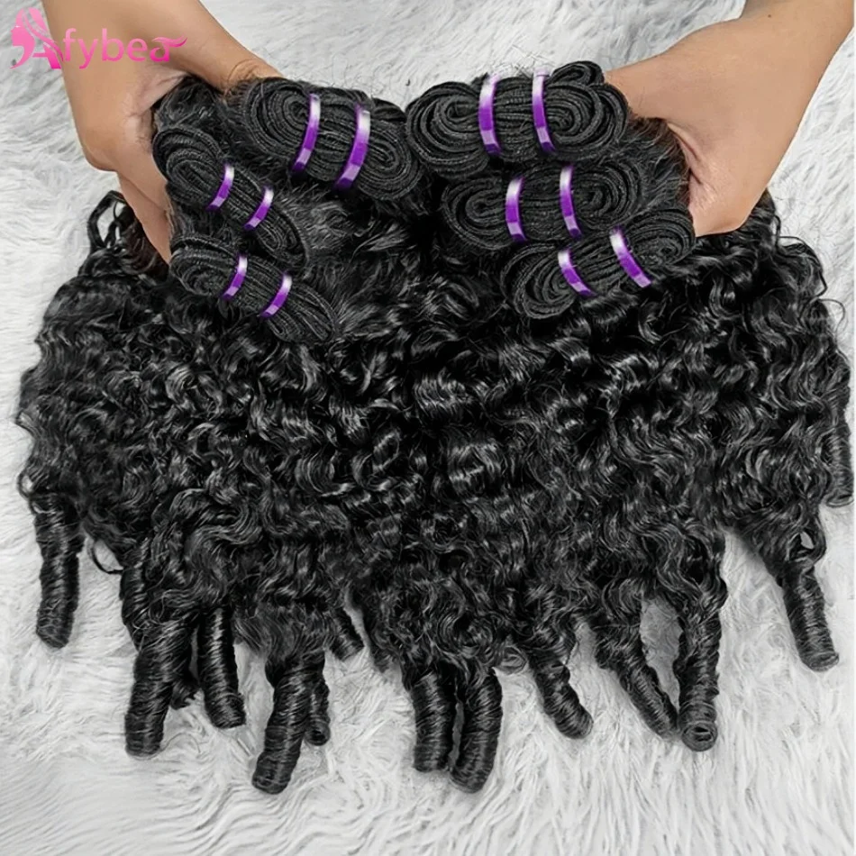 12A Burmese Curly Hair Bundles Raw Human Hair Bundles Water Wave Virgin Weave Human Hair Extensions With Spiral Curly Ends 40 In