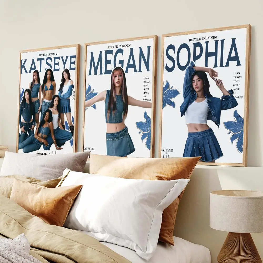 KPop Cool Group Band K-KATSEYE Poster Modern Poster Aesthetic Wall Art Print Trendy Bedroom Home Decor Gift
