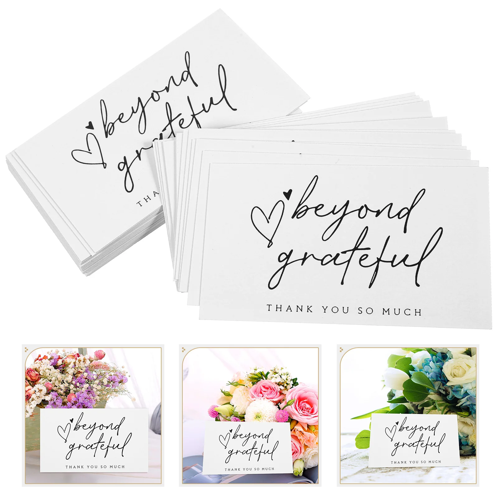 

100 Pcs Thank You Card Gift Business Cards Cute Greeting Shopping for Thanks Paper