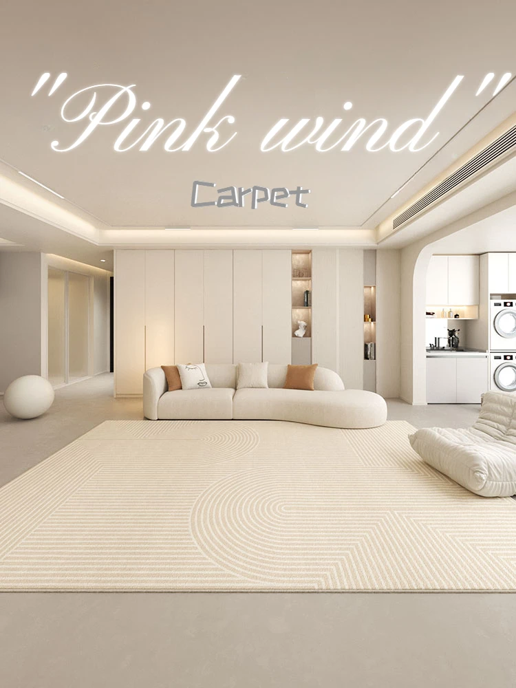 

Modern Minimalist Living Room Carpet Wabi-sabi Line Bedroom Rug Fluffy Soft Thickened Room Alfombra Oversized Tapis 러그 ковер 카페트