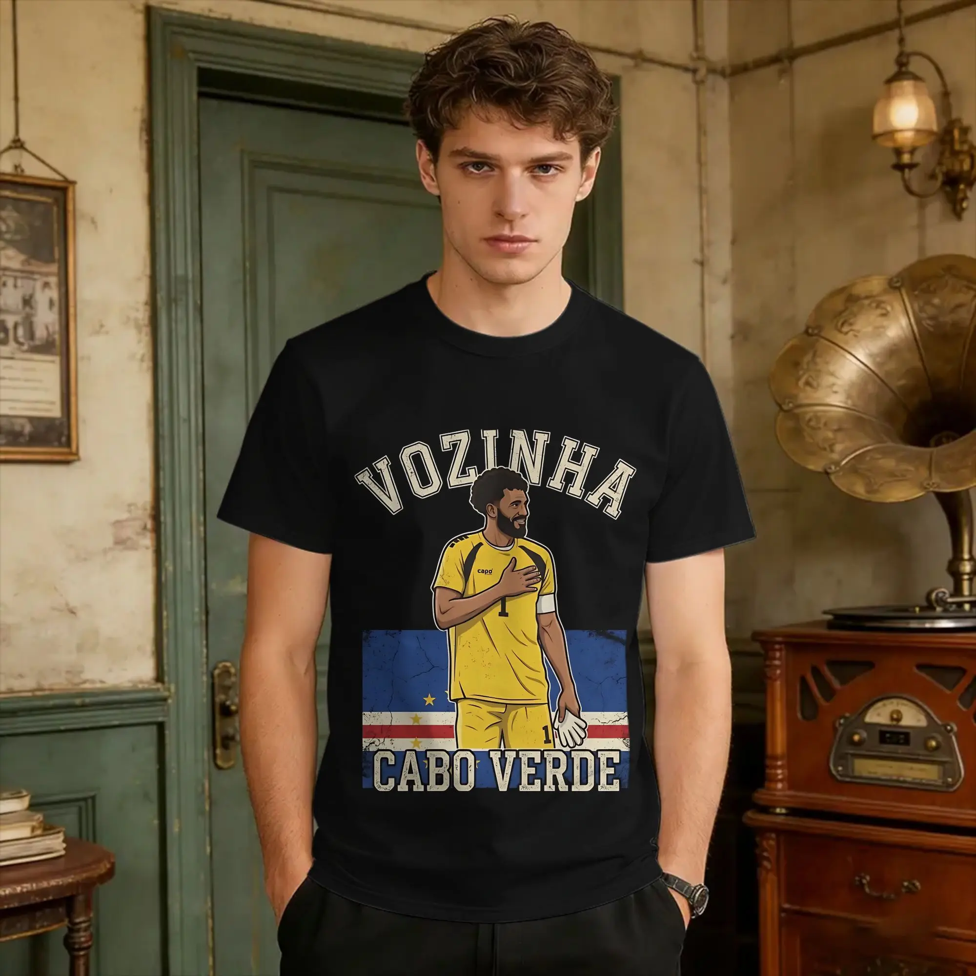 Man T-Shirt Vozinha Cape Verde  T Shirts Hippie Cabo Verde Summer Tee Shirt Y2K Funny Cotton Clothes Birthday Present