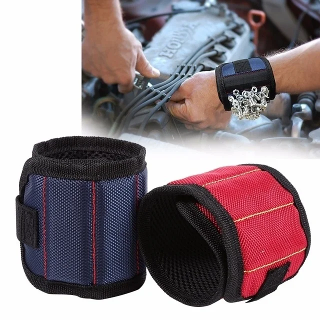 Practical Magnetic Wristband with Strong Magnets for Holding Screws Nails Drill Bits Tool Bag Perfect for Repair Tool Storage