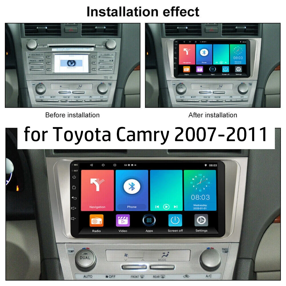 

For 2007-2011 Toyota Camry Android 13 In-Car Navigation System 9-inch Featuring with CarPlay Android Auto Functionality 2+32GB