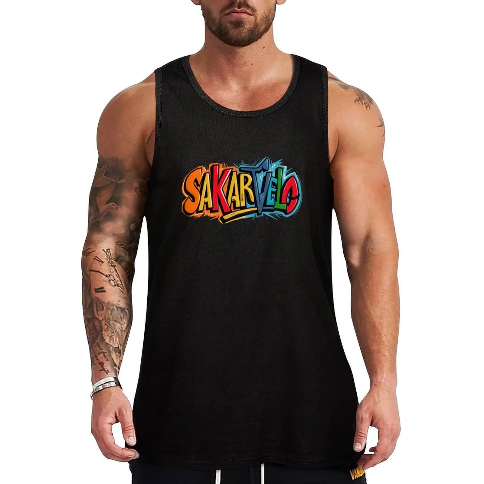 

Sakartvelo, Colorful Republic of Georgia, Georgian Patriotic Gift Tank Top Male clothes T-shirt men