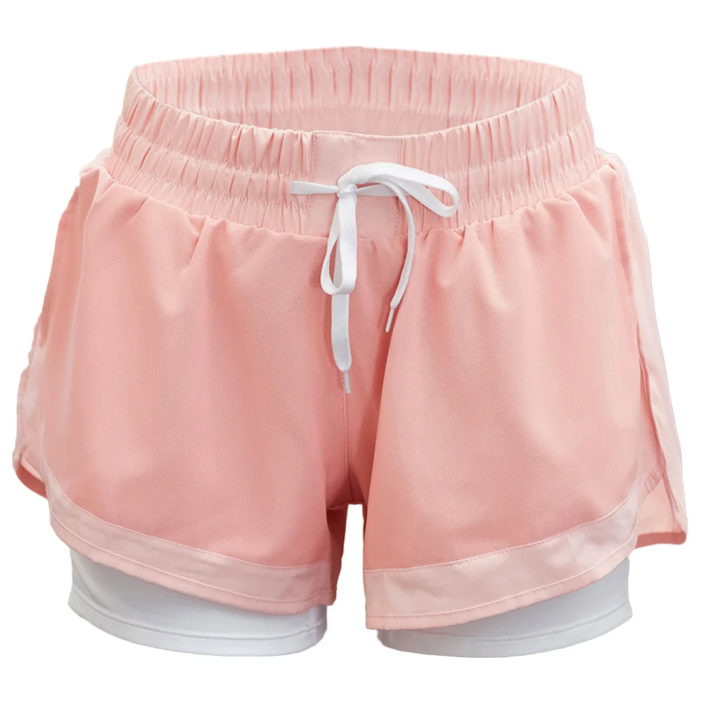 شورت اليوغا 2 في 1 شورت تدريب نسائي عالي المرونة وسريع الجفاف مع سروال مبطن للجري والتمارين الرياضية للنساء والفتيات #4