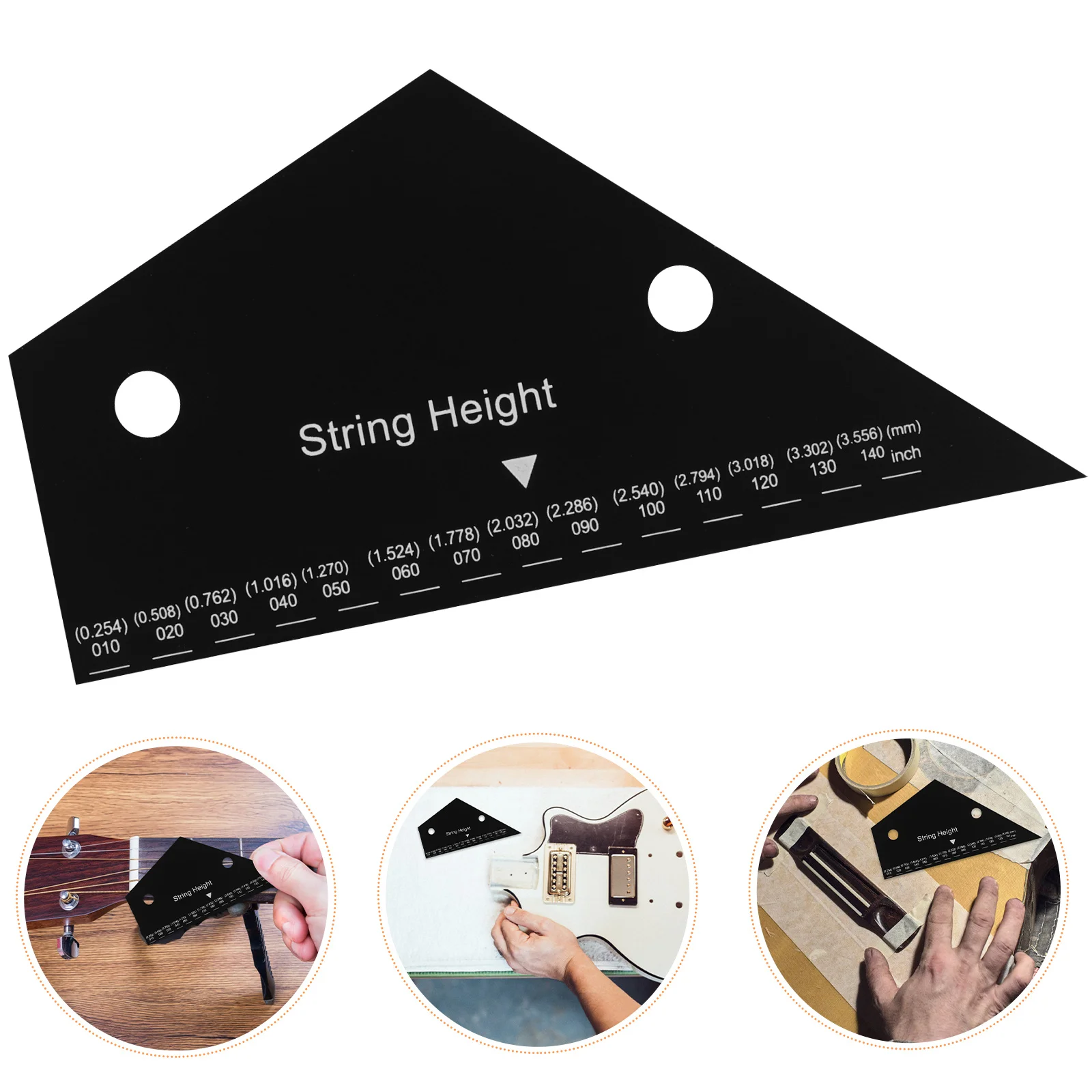 

Guitar Fret Rocker String Action Gauge Metal Electric Bass Measuring Tool Resistance Practical Smooth Texture