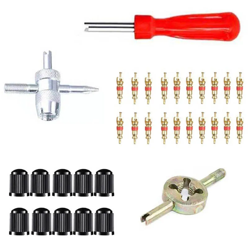 

1 Set Tire Valve Core Tightening Tool Kit Quick Disassemble Install Valve Stem Core Tool Motorcycle Automobile Accessories