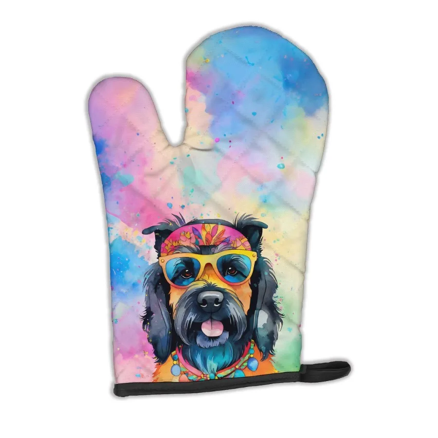 

Рукавицы для духовки Scottish Terrier Hippie Dawg, термостойкие толстые варежки для духовки, кастрюли и духовки, кухонные варежки, защита рук, приготовление пищи