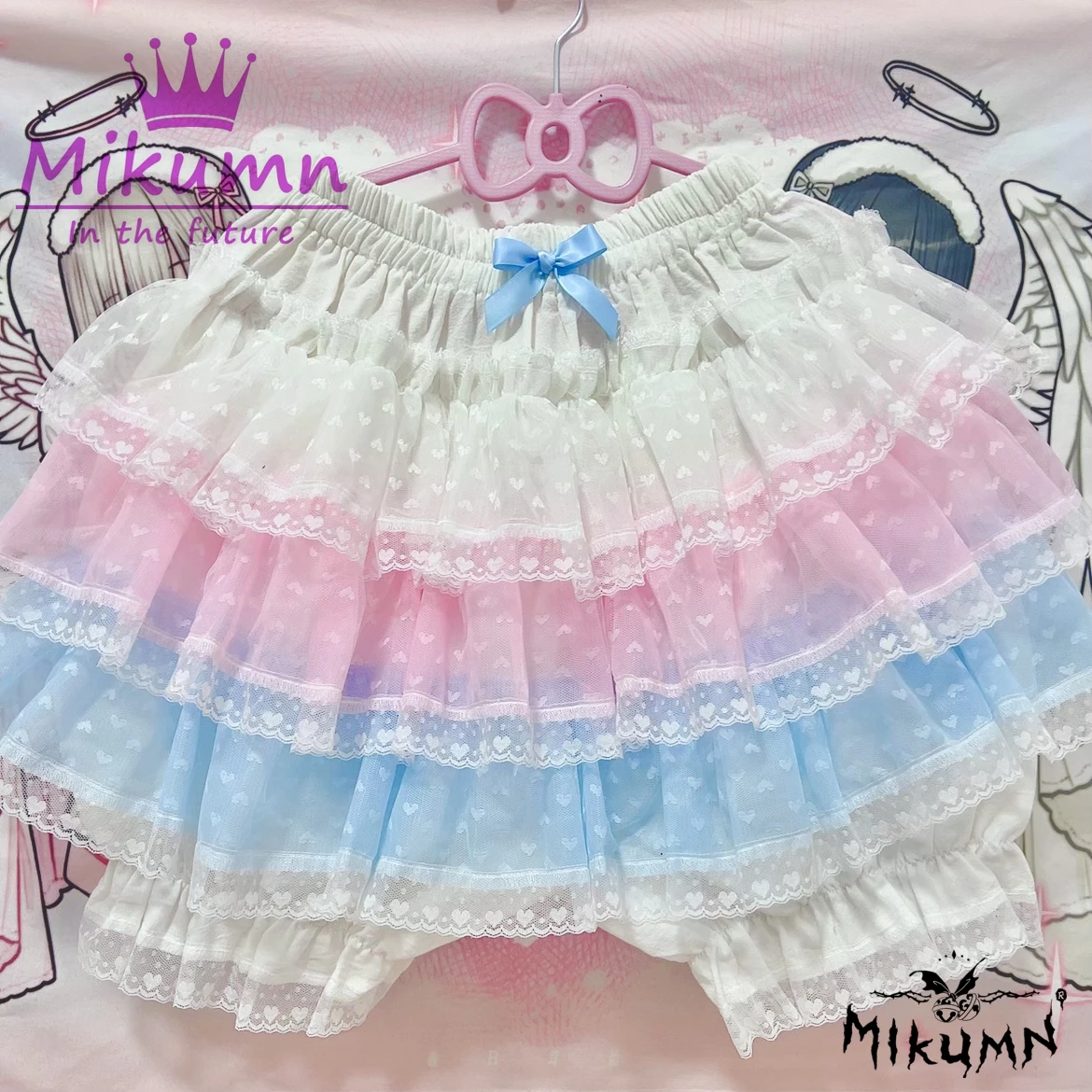 Mikumn Harajuku Zoete Kant Shorts Rokken Y2k Japanse Lolita Kawaii JK Ruches Bloeiers Vrouwen Elastische Taille Veiligheid Korte Broek