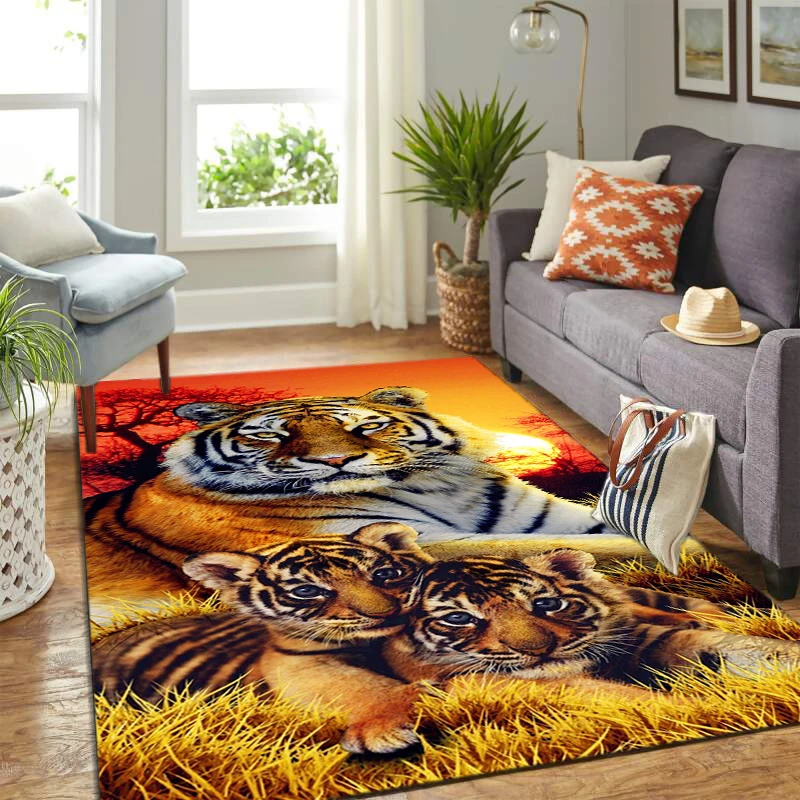 3D Print Animal Art Carpet Tiger Carpets Area Rug for Living Room Bedroom Decorate Door Mat Kids   Floor 