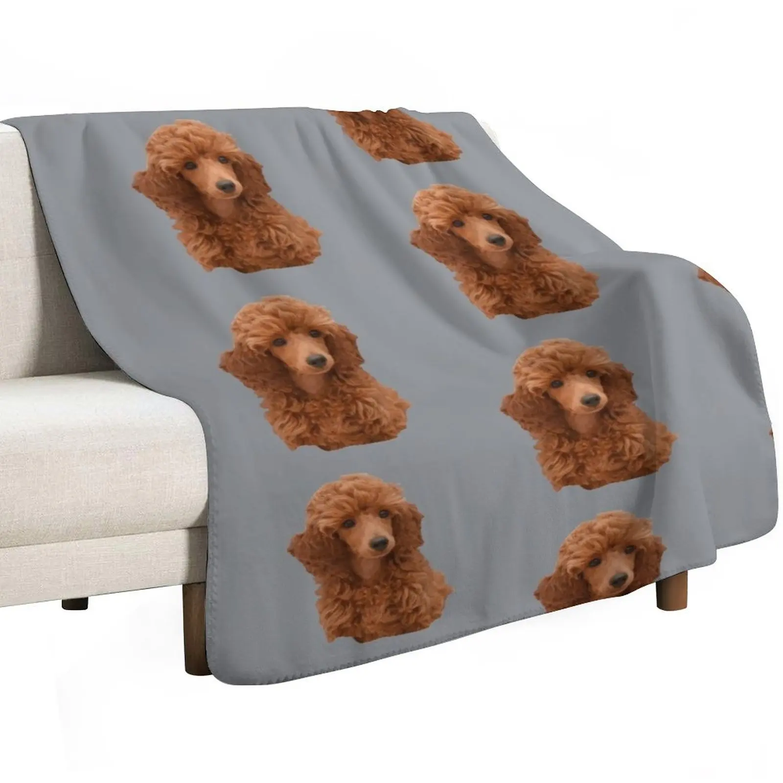 

Cute adorable red poodle puppy Throw Blanket Bed covers Bed linens Large for sofa Blankets