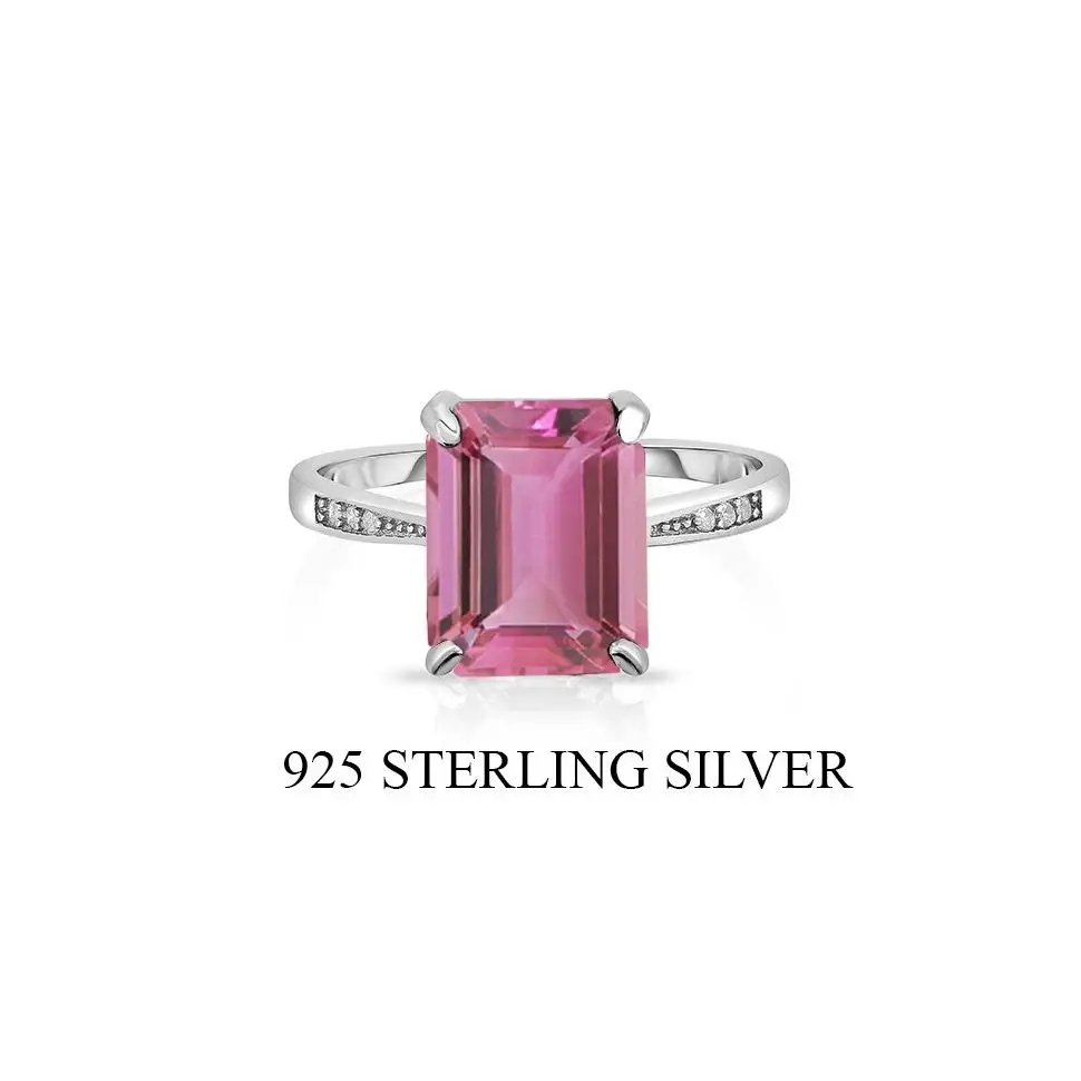 Fre Sle  Square Simple Ring Direct Supply from Home Alloy Embedded Artificial Gem Ring Faionable Accory