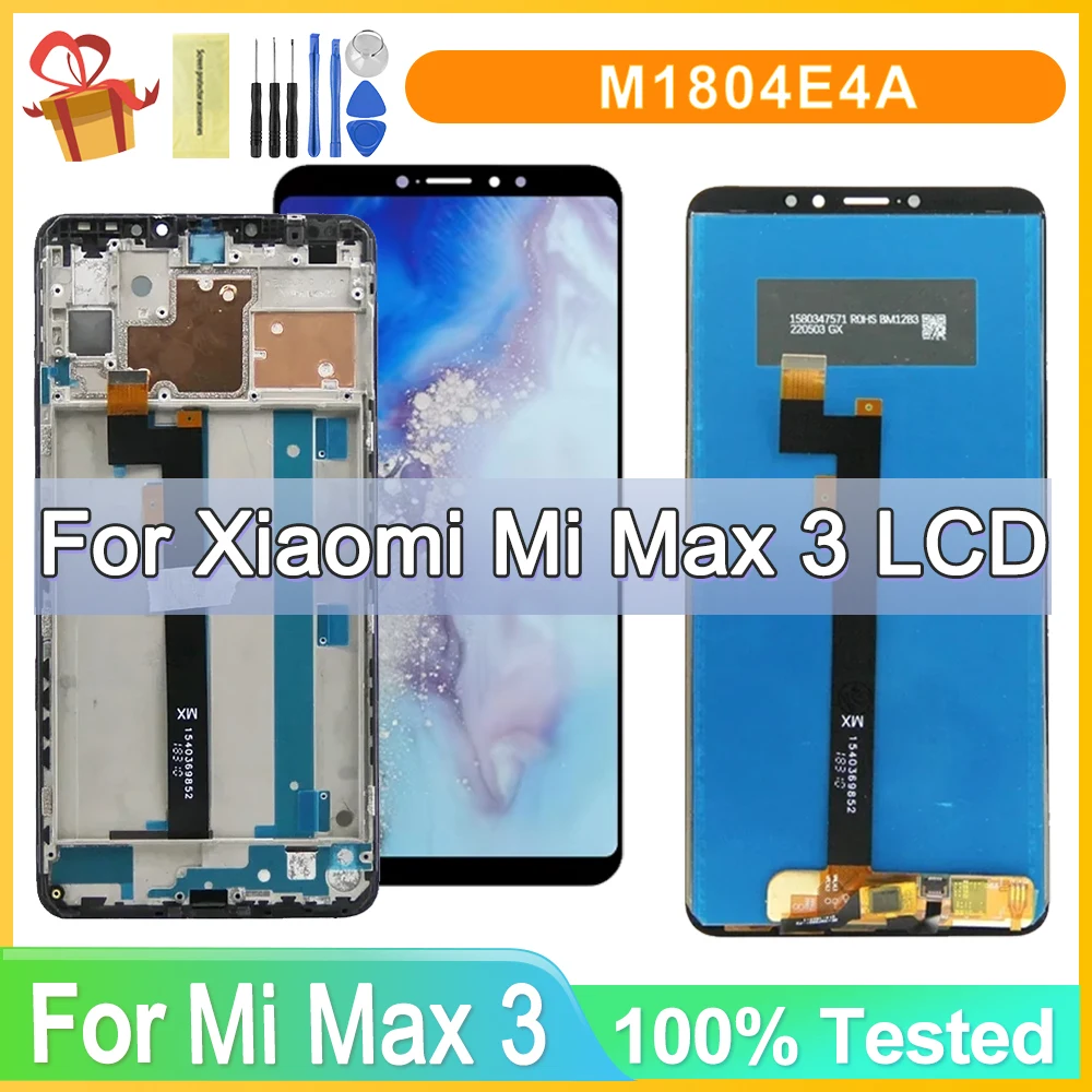 

ЖК-дисплей 6,9 дюйма для Xiaomi Max3, сенсорный экран с дигитайзером в сборе для Xiaomi Mi Max 3, сменный ЖК-экран с рамкой