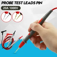 1Pair Silicone wire Universal Probe Test Leads Pin for Digital Multimeter Needle Tip Multi Meter Tester Probe 20A 1000V