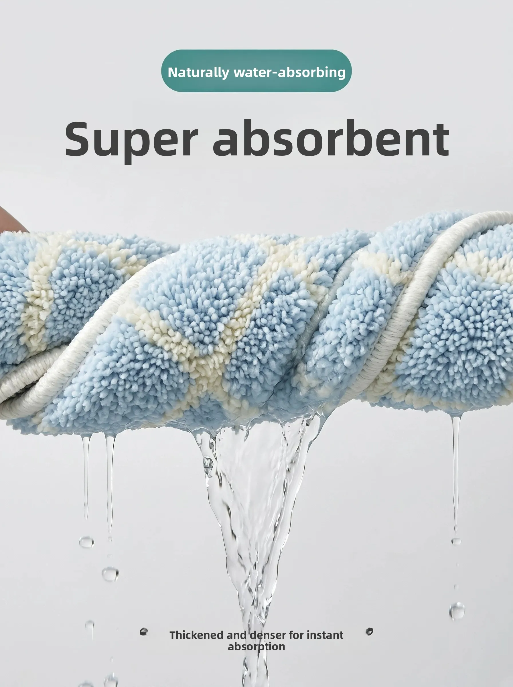 Blue Plaid Bathroom Mat Machine Washable Non-Slip Door Mat Home Bedroom Plush Carpet Absorbent Bathroom Floor Rug Simple Style