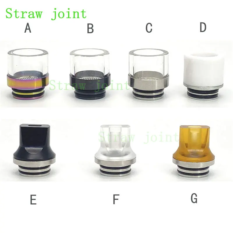1 Pcs 810 Stainless Steel Resin Flat Mouth + Glass with Filter Screen Straw Joint