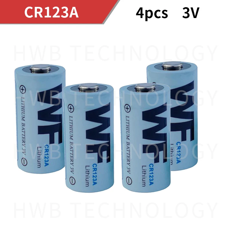 4pcs 3V CR123A CR 123A Lithium battery cell 1300mah CR123 CR17335 CR17345 16340 LiMnO2 dry primary battery for camera