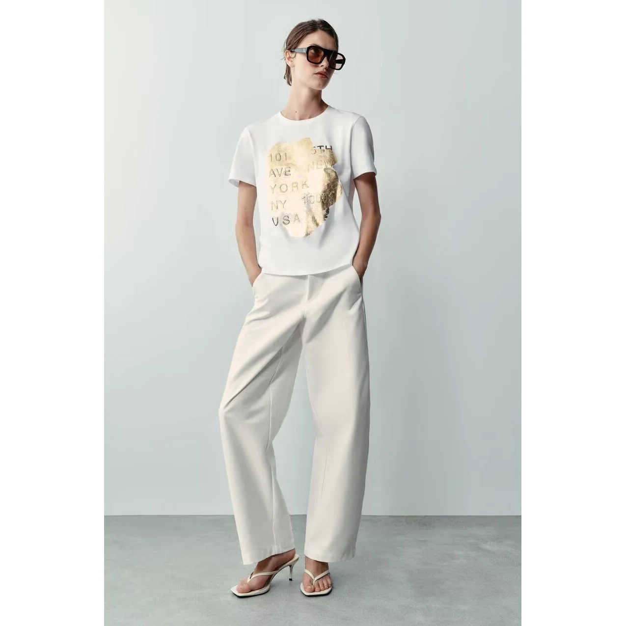 Fashionable Casual Versatile Mid-Waist Side-Strap Bucket Pants for Women Polyester Fabric Natural Waist Polyester Fiber
