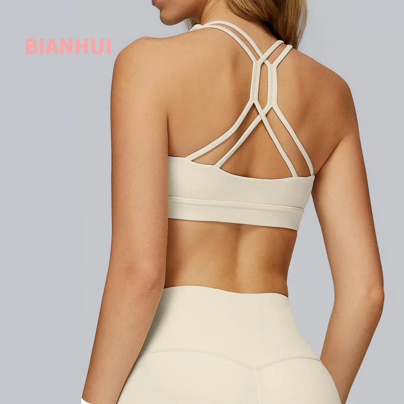 

BIANHUI Cloud Sense Йога Бюстгальтер с крестиком и вырезами, красивая спина, обтягивающий спортивный топ для бега, фитнеса, уличной спортивной одежды, женская одежда