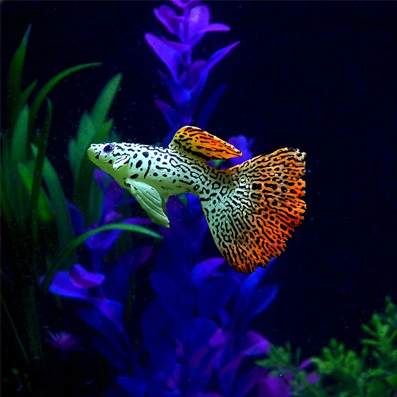 Luminous Artificial Fish Ornaments Safe Silicone Vivid Clownfish Guppy Angelfish Fish Tank Accessories Aquarium Decoration