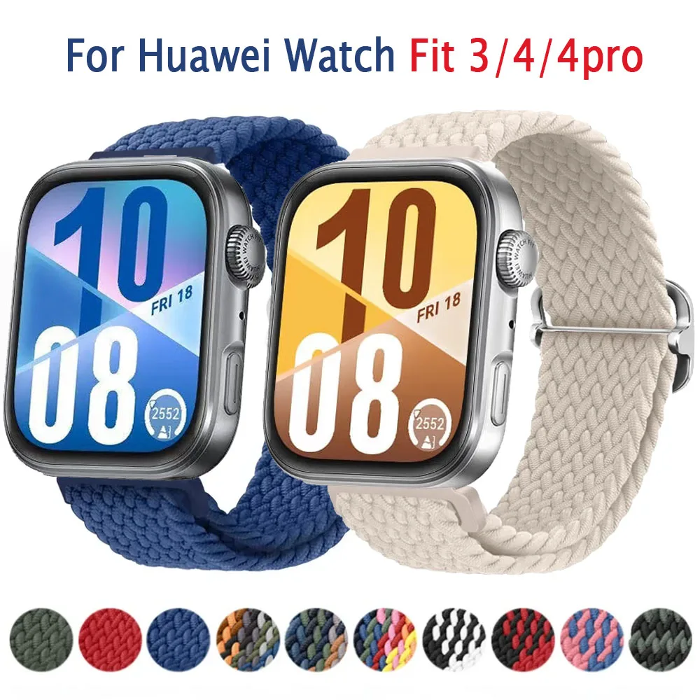 Nylon elastisches geflochtenes Schlaufenarmband für Huawei Watch Fit 4/4pro Armband Armband Gürtel für Huawei Watch Fit 3 4 Sportband Correa
