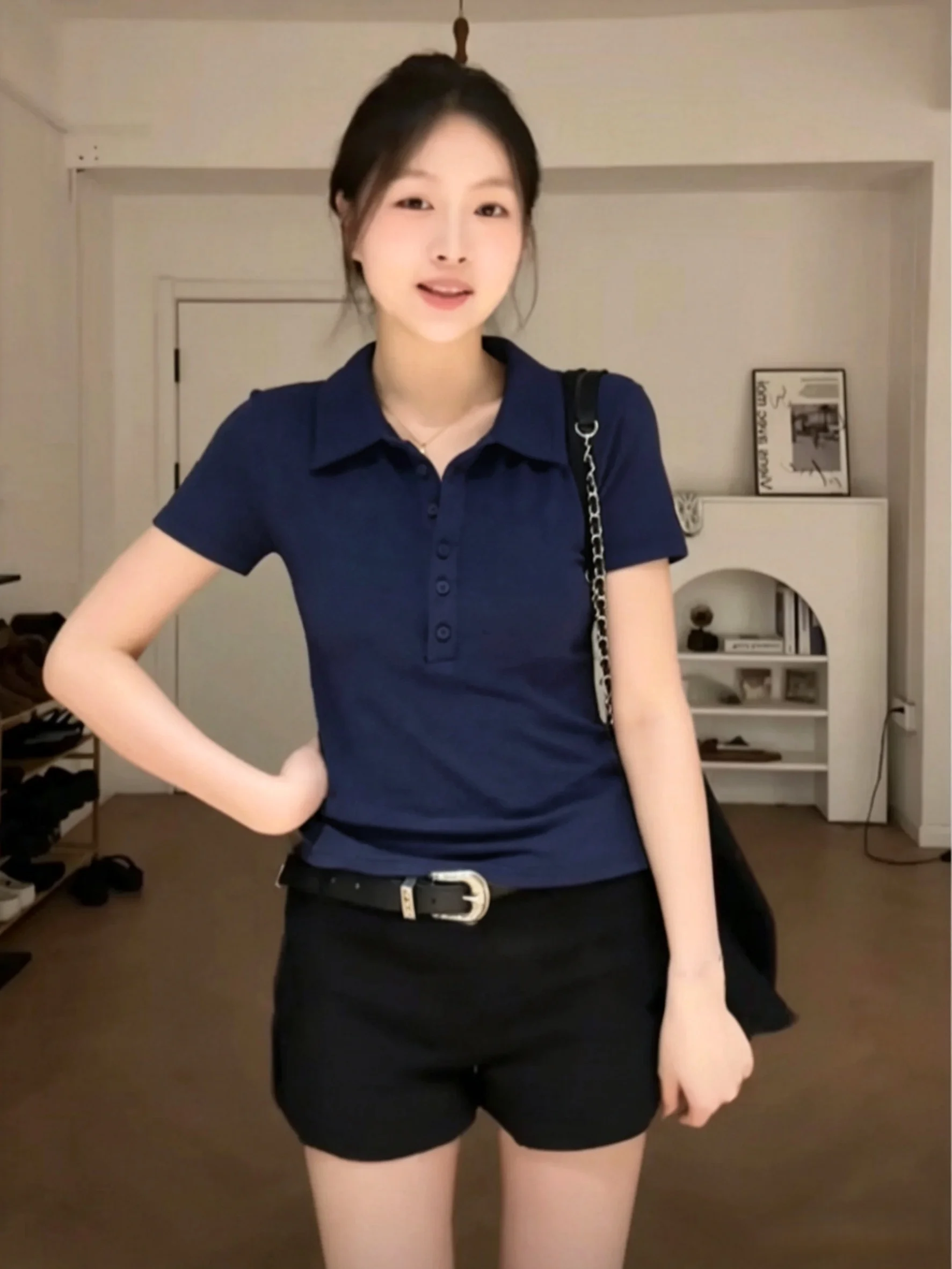 Slim Fit  Neck Short Sleeve T-Shirt 95 Cotton plus Size Summer Top for Women Comfortable Breathable Casual Wear
