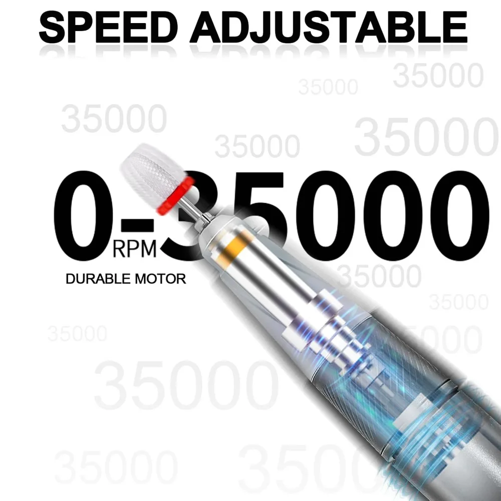 Elektrische nagelboor, groot scherm Elektrische nagelvijl voor acrylgelnagels, nagel E-bestand polijstgereedschap voor manicure gel Na