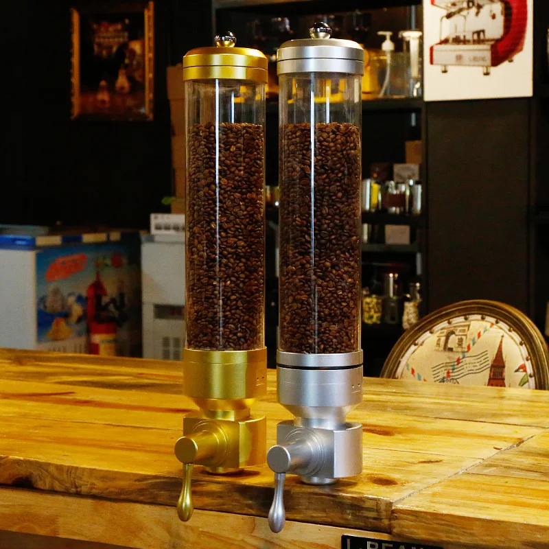 Round Clear Glass Coffee Container Wall Sealed Can Fresh Bean Display for Retail Shop
