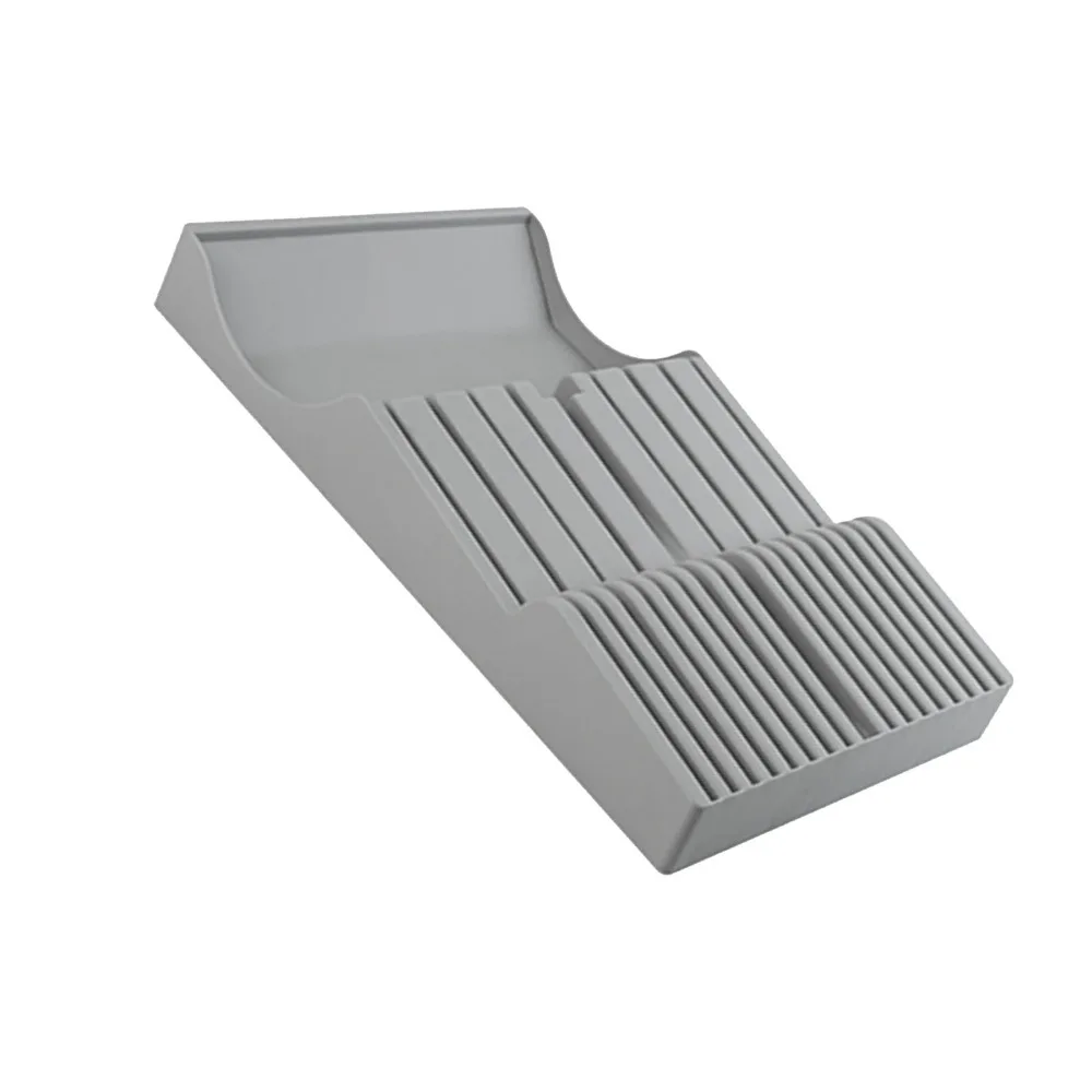 Durable Plastic Drawer Knife Block 16 Slots 15.7x9.1x2.4in Knife Storage Holder Knife Drawer Insert Short Knives
