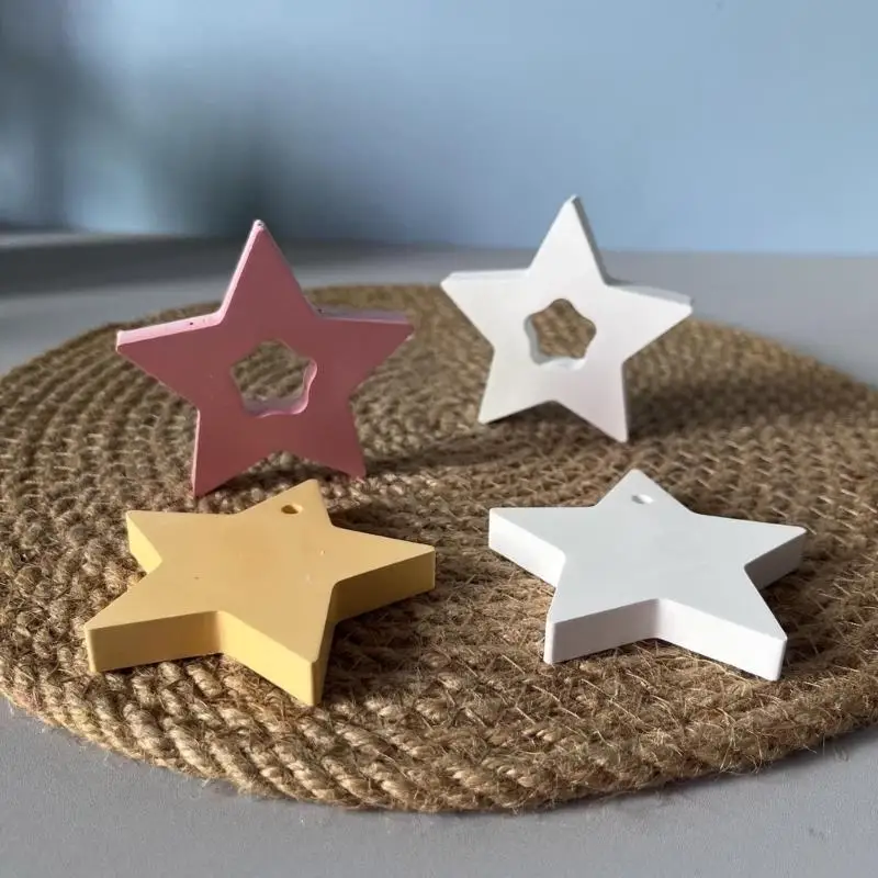 

652F Flexible Silicone Star Pendant Mold For Epoxy Keychains Wall Hanging Creations