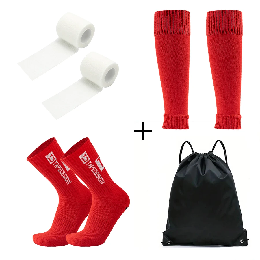 4PCS Set Drawstring Ball Bag Men Women Outdoor Soccer Football Socks Cycling Leg Cover Shin Pads Training Shank Board Bandages view 4