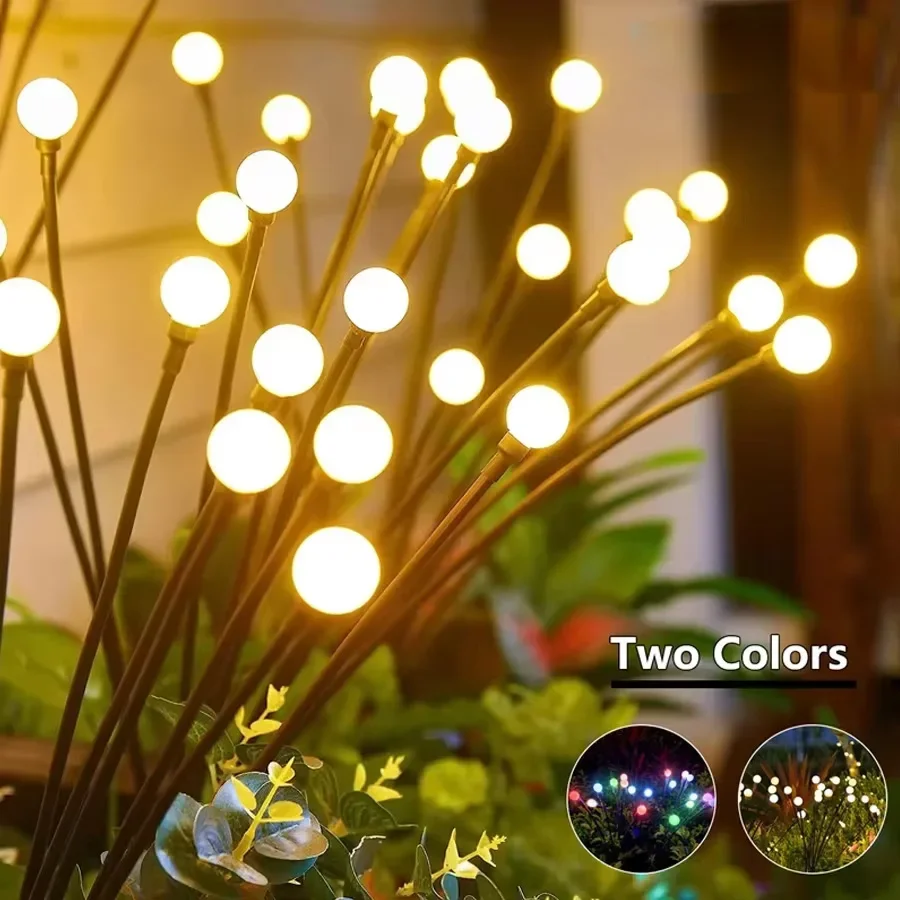 LED Solar Lawn Lamp Firefly Lamp Courtyard Garden Lawn Camping Decorative Lamp Waterproof Wind-mounted Lamp