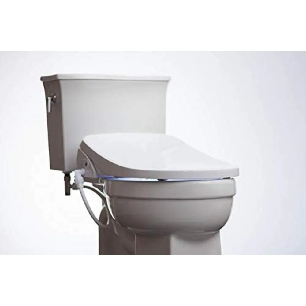 Wave Toilet Seat in Elongated White | Strong Spray | Remote Control | Stainless Steel Nozzle | Low Profile | LED Nightlight