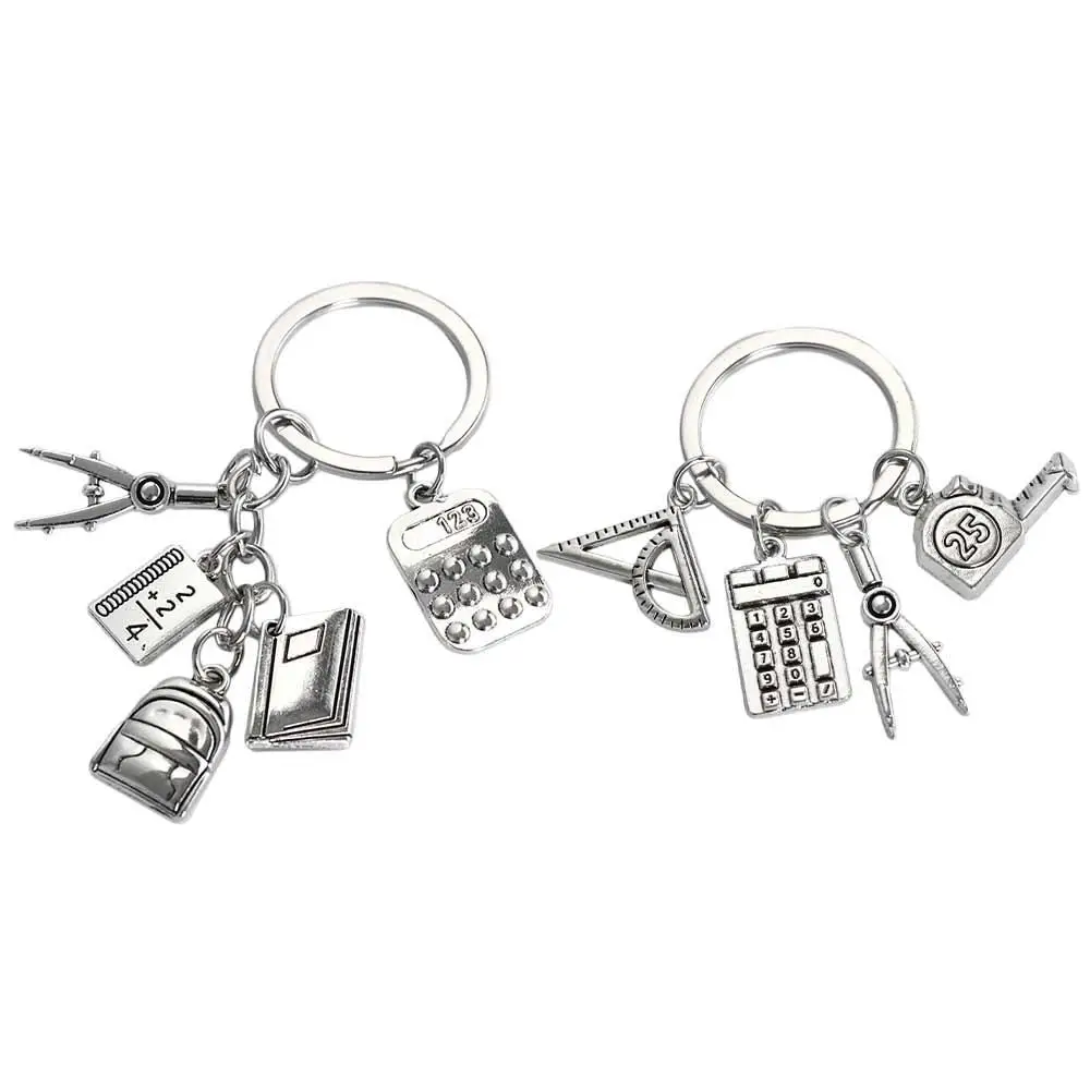 Calculator Math Formulas Keychain Compasses Book Student Keychain Backpack DIY Jewelry Geometry Keychain Teachers' Day Gifts