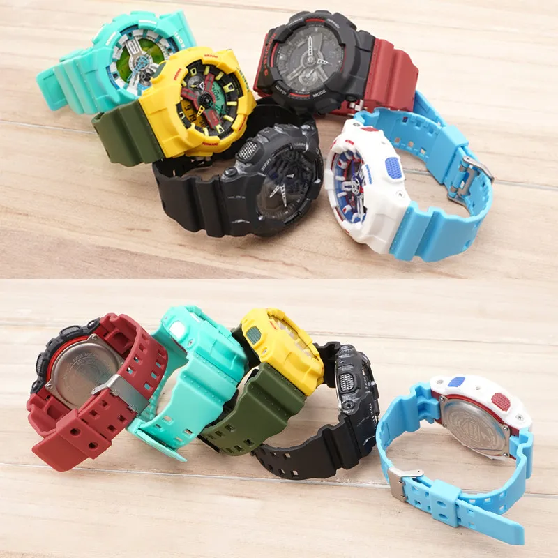 16mm Resin Silicone Watch Band for Casio G-SHOCK GA-100/110/140/200/400/700 GD-100 G-8900 GW-8900 Men Sport Strap Accessories