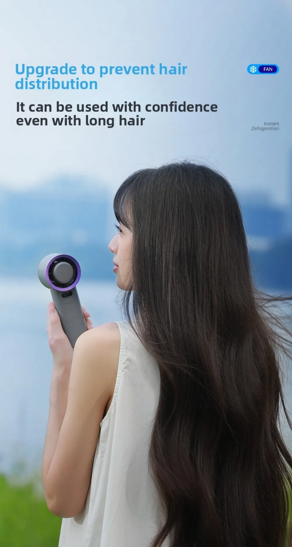 Handgehaltener Luftkühlungs-Mini-Turbo-Jet-Ventilator 4000mAh 100 einstellbare Geschwindigkeiten Tragbarer Eiskompressions-Ventilator für schnelle Kühlung im Freien – Detail 12