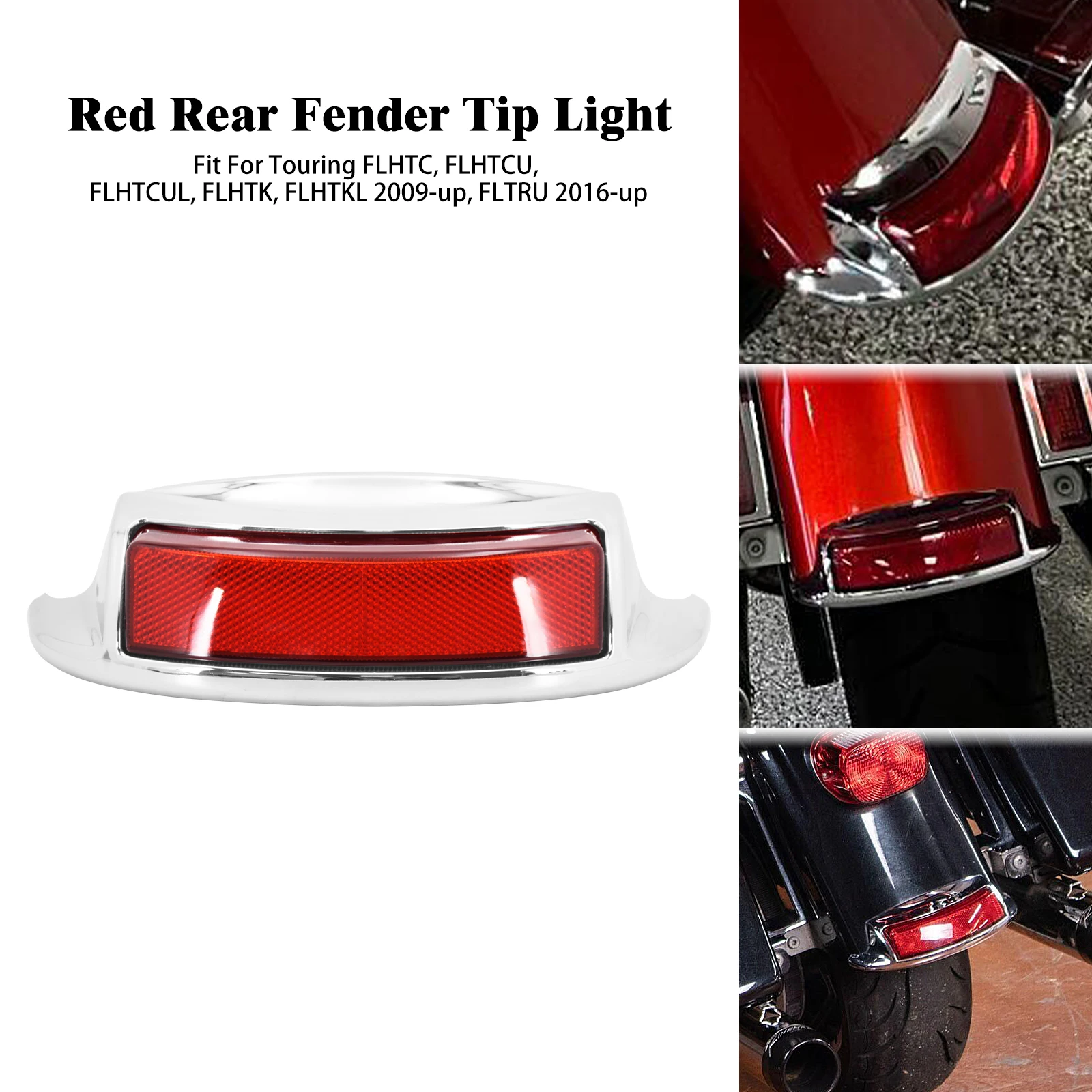 

Motorcycle Fender Tip LED Light Rear Accents Turn Signal Brake Running Lamp For Harley Touring Electra Glide FLHTCU 09-Up FLTRU