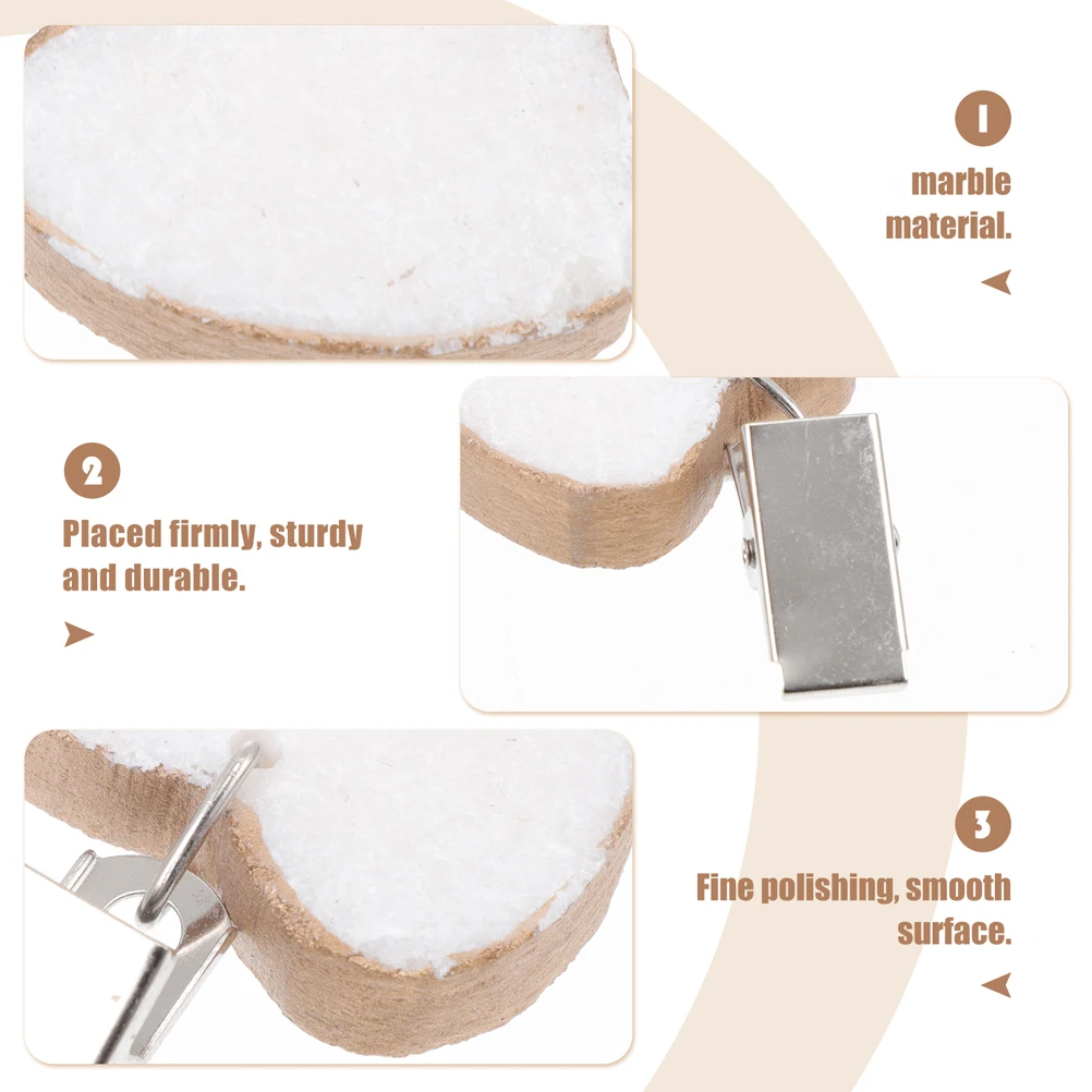 

6pcs Tablecloth Weights Heart Shape Marble Table Cloth Clamps Waterproof Rustproof For Dining Room Home Kitchen Bar Decor