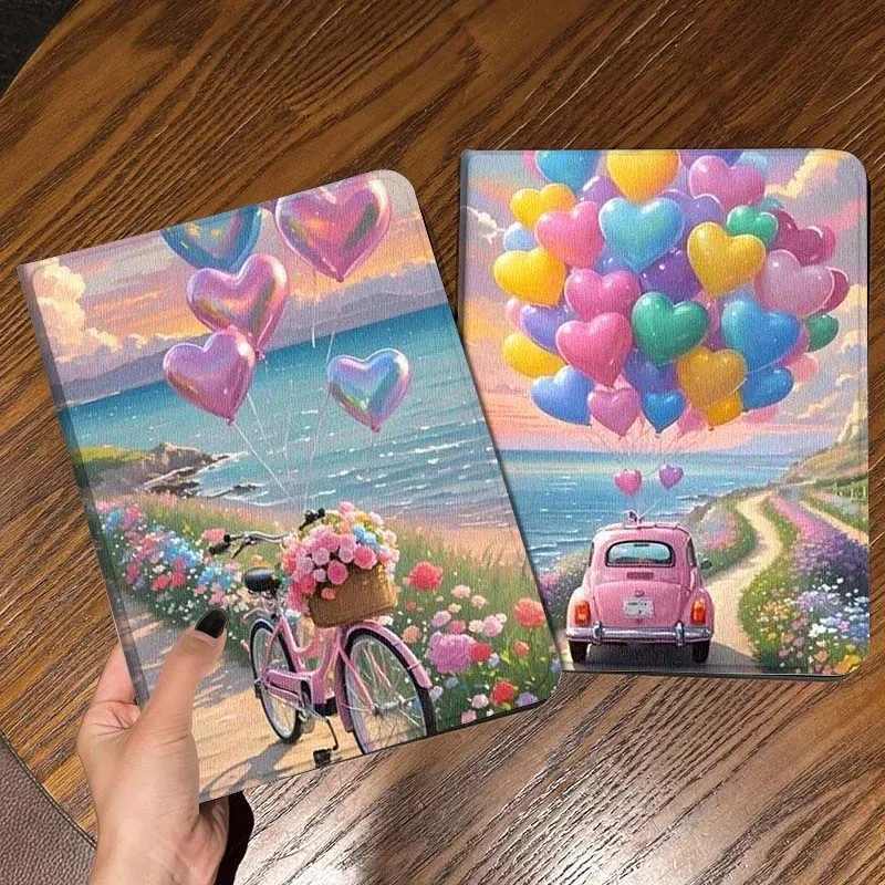 

Love Bike Car For iPad Pro Air Mini 2 3 4 5 6 7 6th 7th 10th 11th 10.2 9.7 10.5 11 Foldable Tablet Case Gift