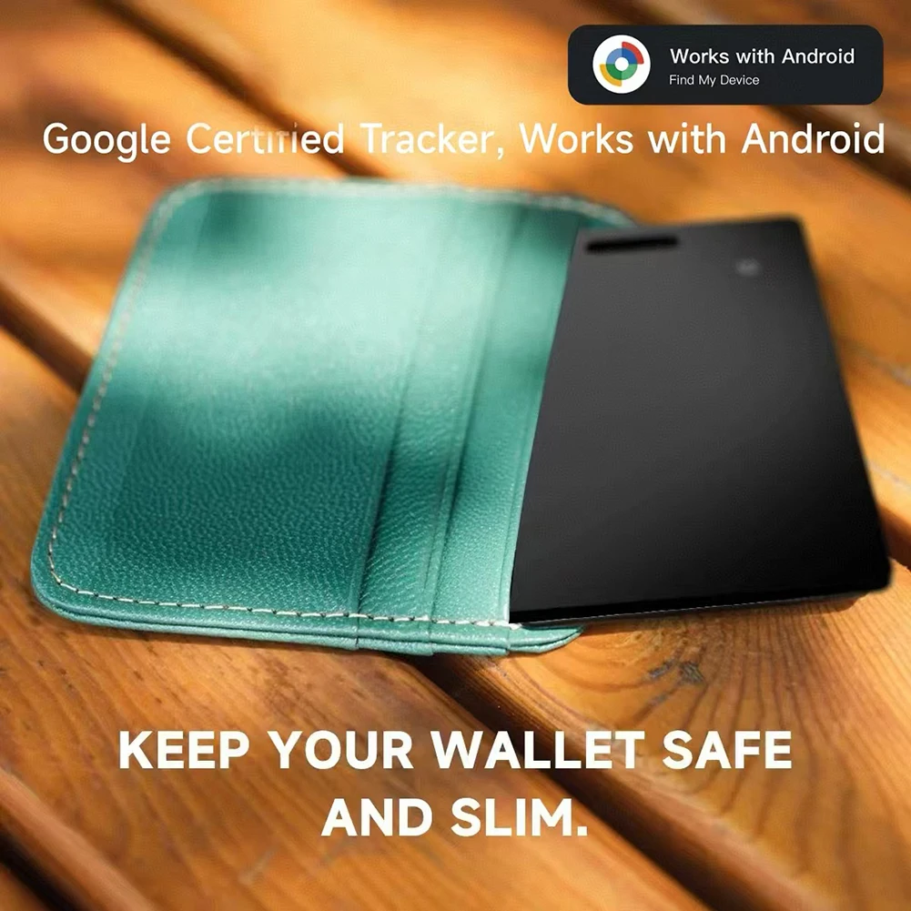 محفظة بطاقة تتبع بلوتوث للشحن اللاسلكي، جهاز مضاد للخسارة، بطاقة تتبع محدد موقع الذكاء فائق النحافة لحقائب جواز السفر
