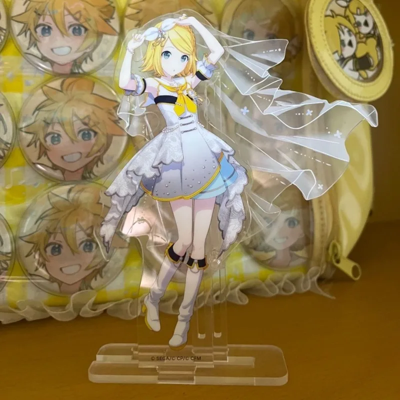 

Kagamine Rin Acrylic Stand Figure Hatsune Miku -Project DIVA- Anime Peripheral Fashion Exquisite Veil Modeling Desktop Ornament
