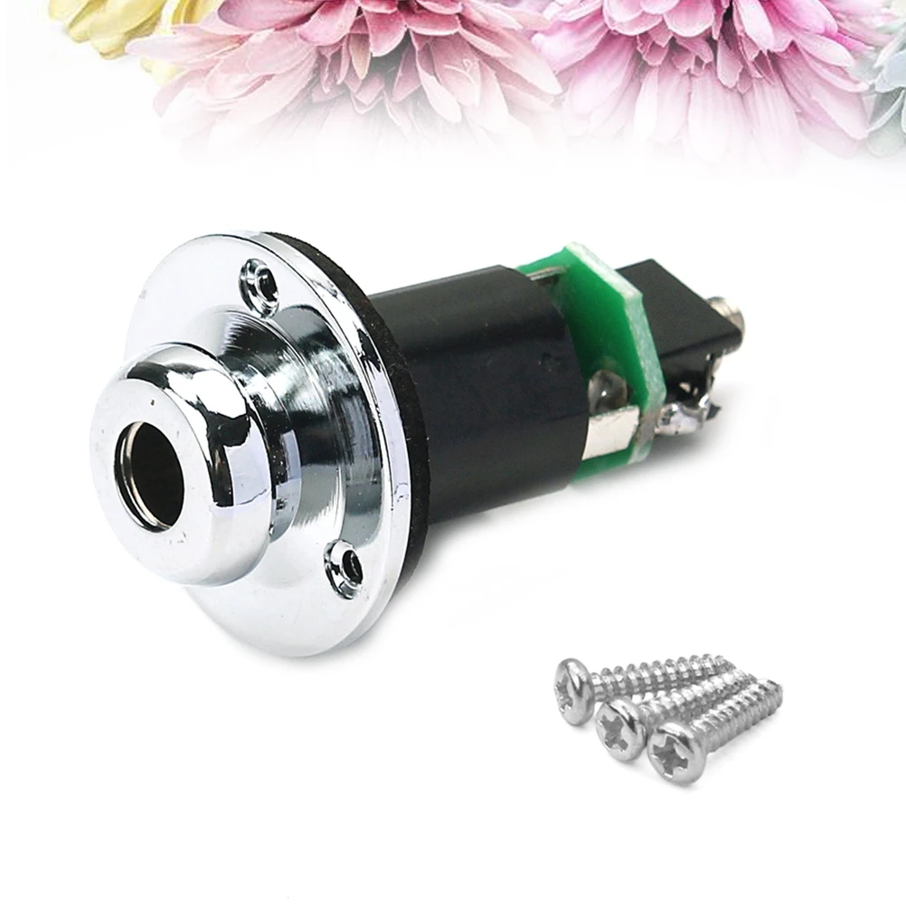 

1/4 Inch Acoustic Electric Guitar End Pin Output Input Jack Socket Guitar Equalizer EQ Preamp Socket Strap Pin 6.35mm (Black)