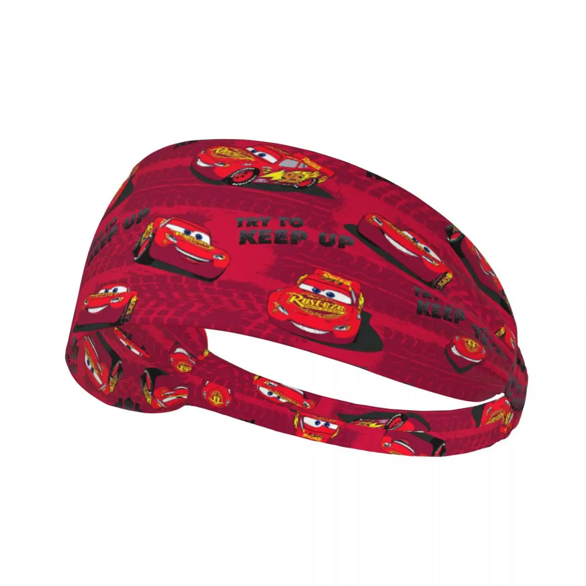 Custom Lightning McQueen Headband Men Women Non Slip Cars Cartoon Moisture Wicking Athletic Sweatband for Running