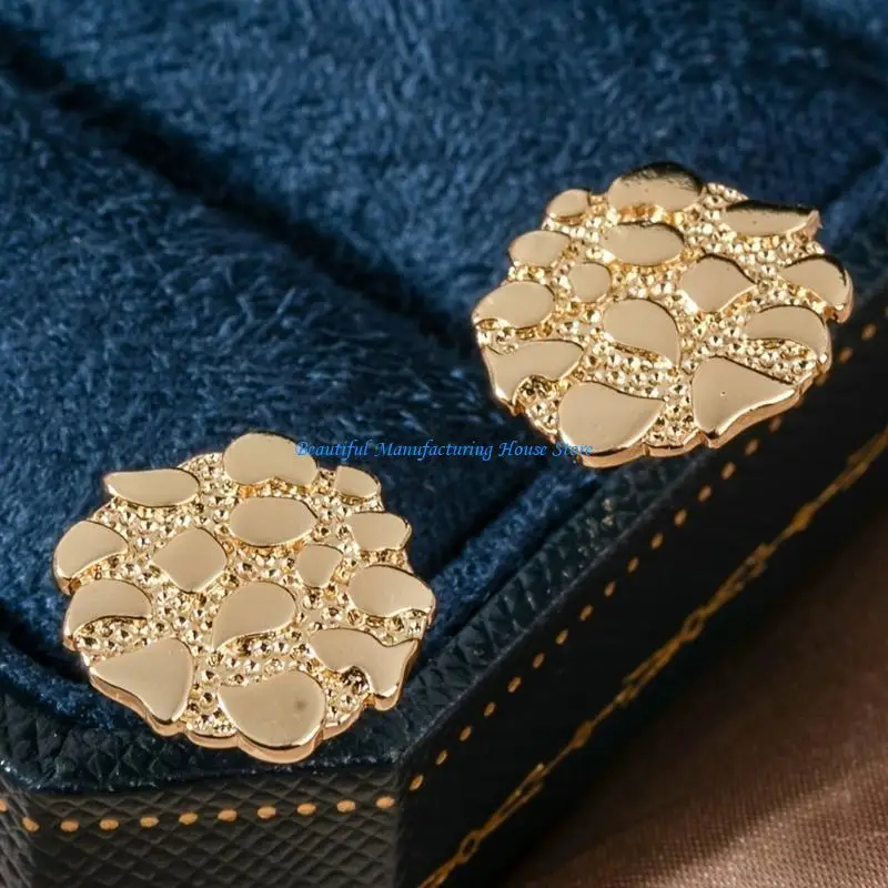 E56a من سبيكة الذهب من سبائك الذهب أقراط غير منتظمة توفر لمسة من الأناقة للعمل أو التجمعات الاجتماعية