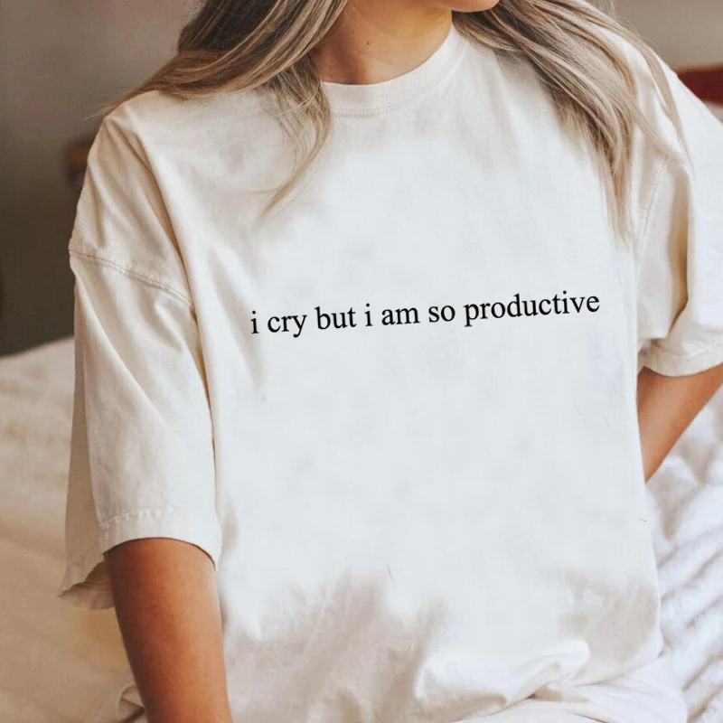 TTPD T-Shirts I Cry A Lot But I Am So Productive T Shirt Women Men Mental Health Tshirt The Tortured Poets Department Tees