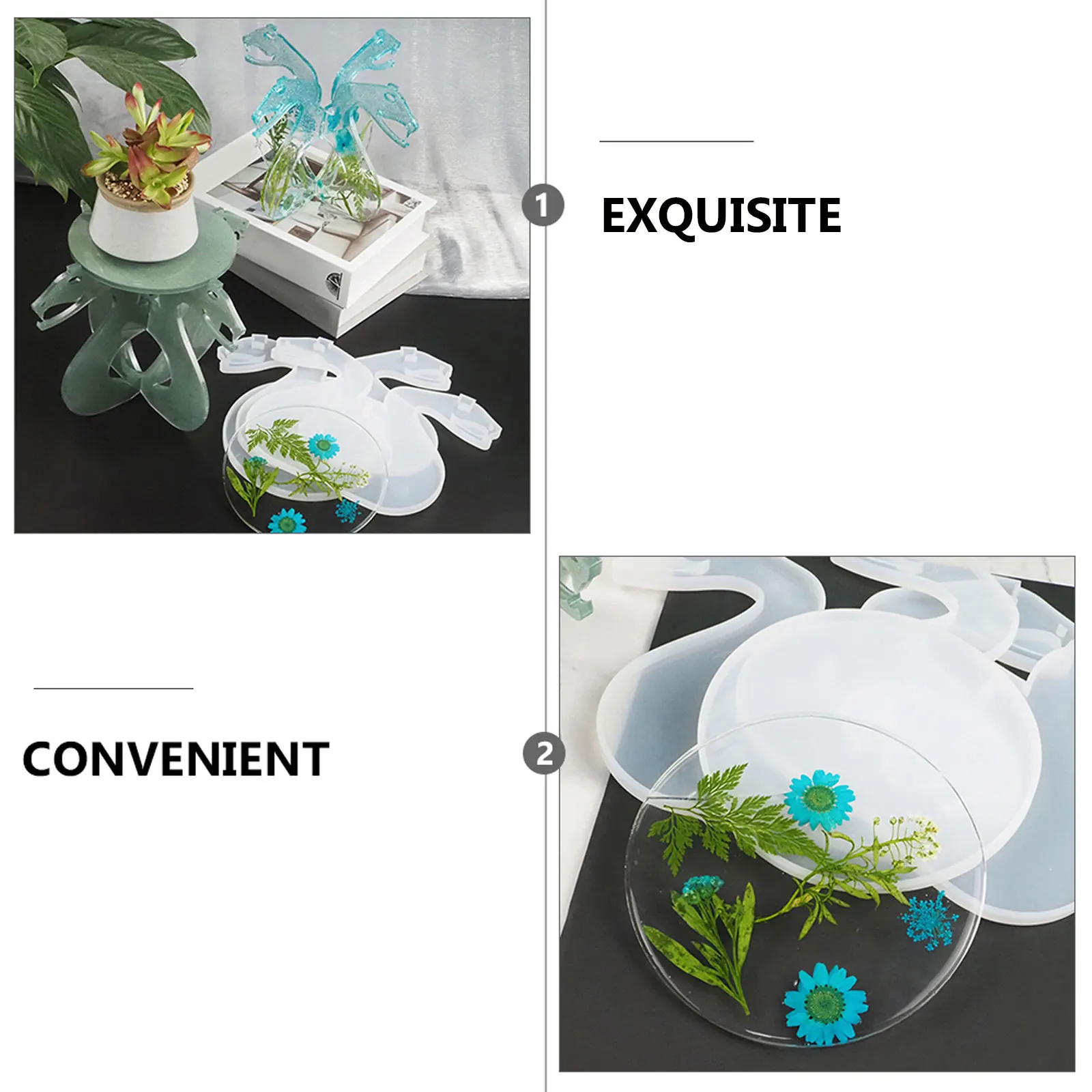 

DIY Crystal Mold Silicone Storage Diy Crystal Epoxy Mold Rack White Mini Flower Pot Frame H made Craft Accessories